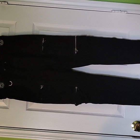Black Punk zipper pants Hot Topic Emo Womens jeans - Picture 1 of 3